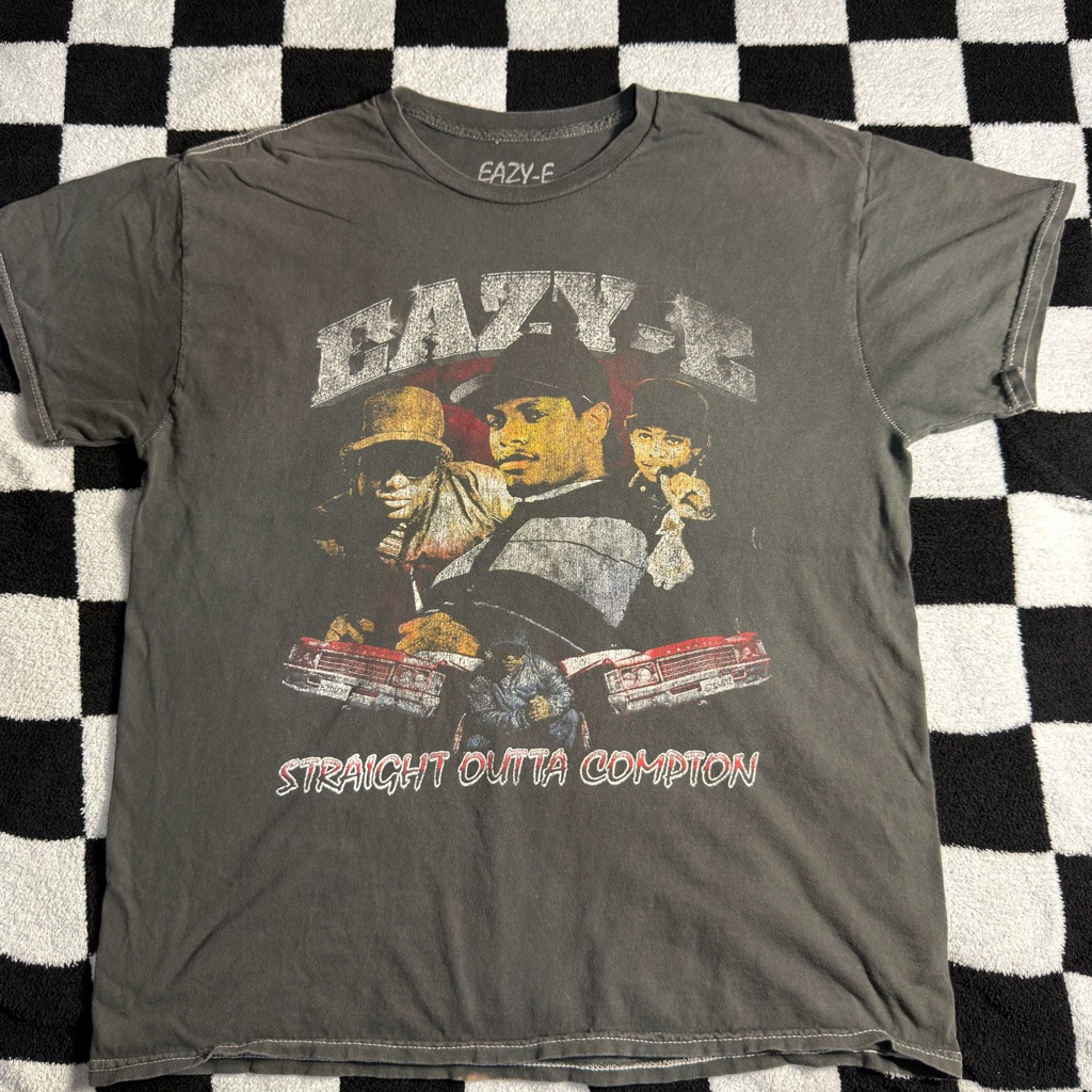 EazyE Straight Outta Compton VintageStyle Charcoal Graphic Tee